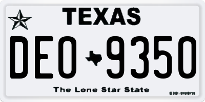 TX license plate DEO9350