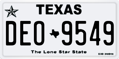 TX license plate DEO9549