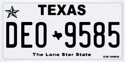 TX license plate DEO9585
