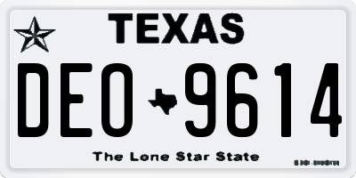 TX license plate DEO9614