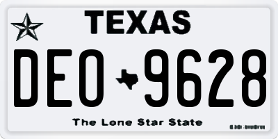TX license plate DEO9628