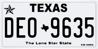 TX license plate DEO9635