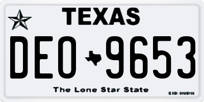TX license plate DEO9653