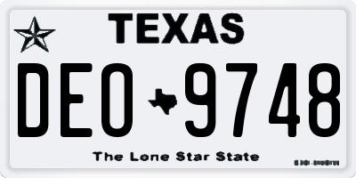 TX license plate DEO9748