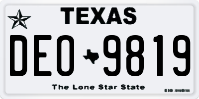 TX license plate DEO9819