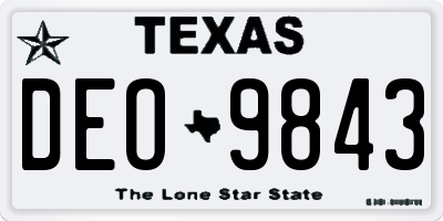 TX license plate DEO9843