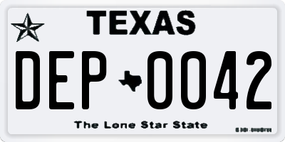 TX license plate DEP0042