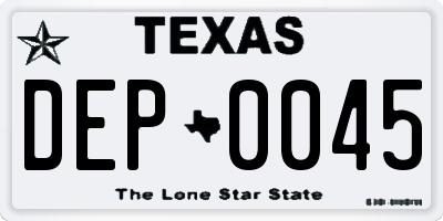 TX license plate DEP0045