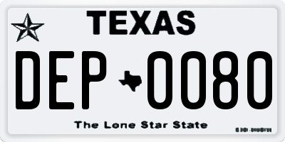 TX license plate DEP0080