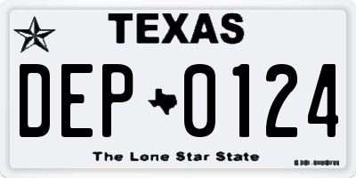 TX license plate DEP0124