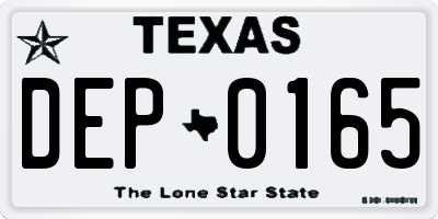 TX license plate DEP0165