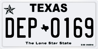 TX license plate DEP0169