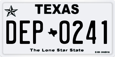 TX license plate DEP0241