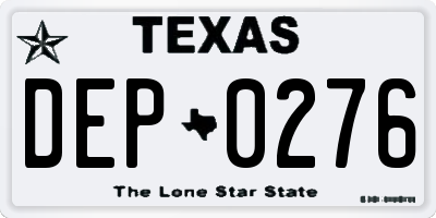 TX license plate DEP0276
