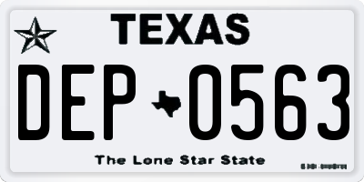 TX license plate DEP0563