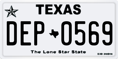 TX license plate DEP0569