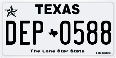 TX license plate DEP0588