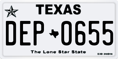 TX license plate DEP0655