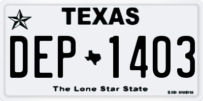 TX license plate DEP1403
