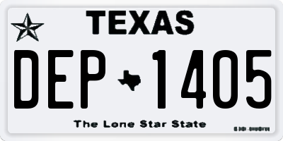 TX license plate DEP1405