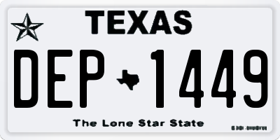 TX license plate DEP1449