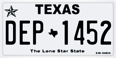 TX license plate DEP1452