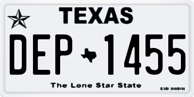 TX license plate DEP1455
