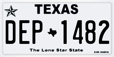 TX license plate DEP1482