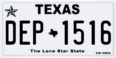 TX license plate DEP1516