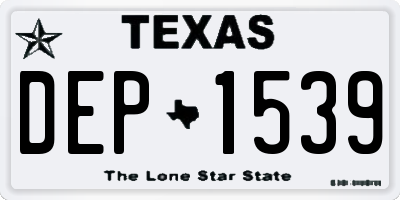 TX license plate DEP1539