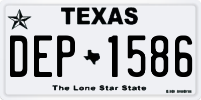 TX license plate DEP1586