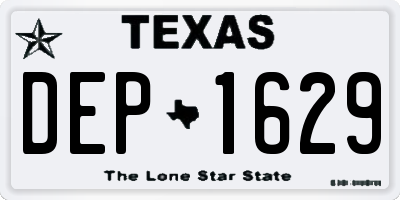 TX license plate DEP1629