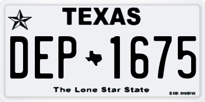 TX license plate DEP1675