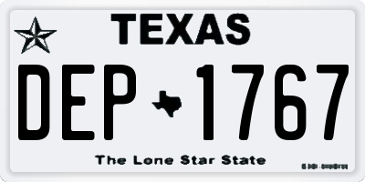 TX license plate DEP1767