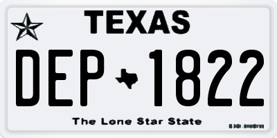 TX license plate DEP1822