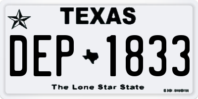 TX license plate DEP1833