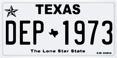 TX license plate DEP1973