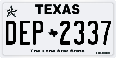 TX license plate DEP2337