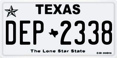TX license plate DEP2338