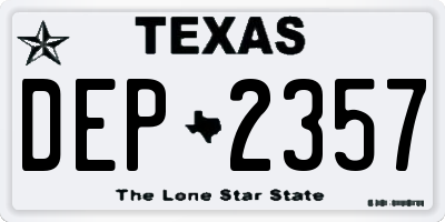 TX license plate DEP2357