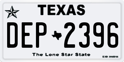 TX license plate DEP2396