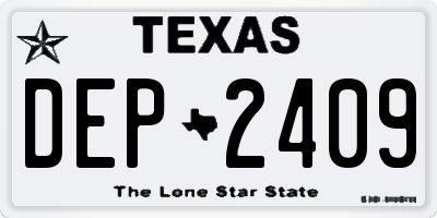 TX license plate DEP2409
