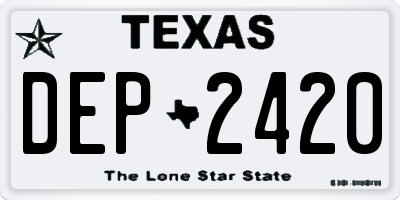 TX license plate DEP2420