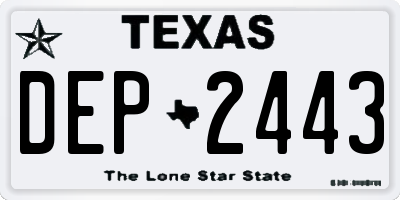 TX license plate DEP2443