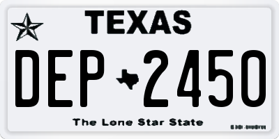 TX license plate DEP2450
