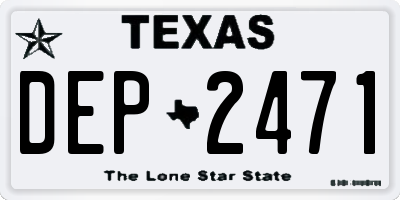 TX license plate DEP2471