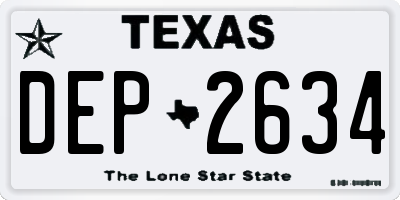 TX license plate DEP2634