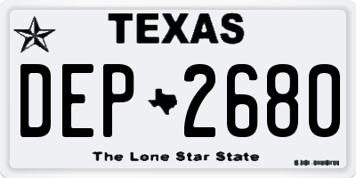 TX license plate DEP2680