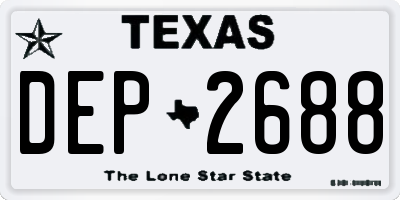 TX license plate DEP2688