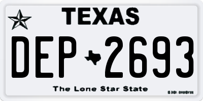 TX license plate DEP2693